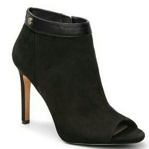 Vince Camuto - Black Suede peep toe booties 8.5